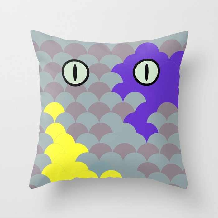 Chesire Scales - Cat Eye - Wonderland Throw Pillow