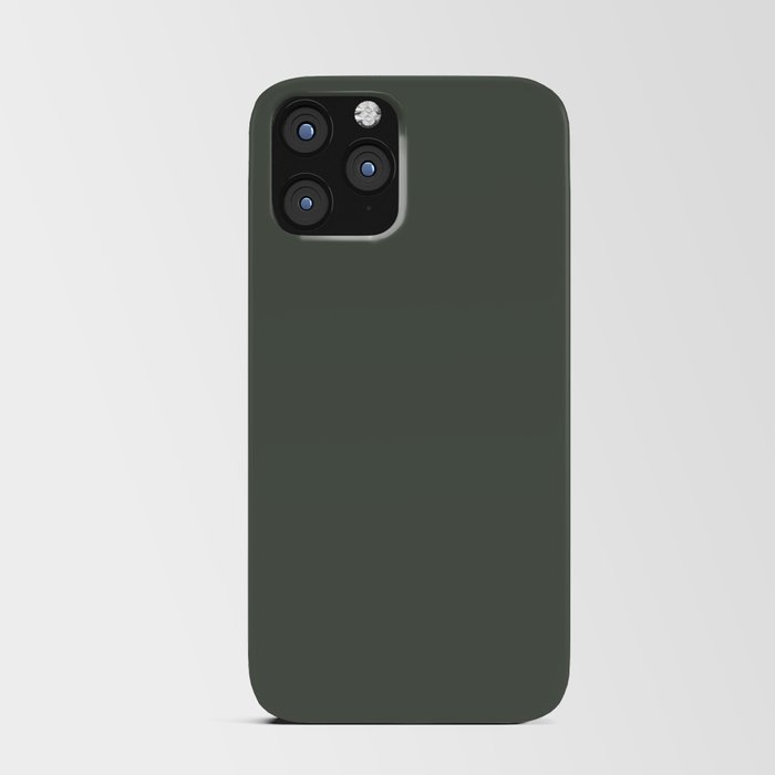 Dark Gray-Green Solid Color Pantone Thyme 19-0309 TCX Shades of Green Hues iPhone Card Case