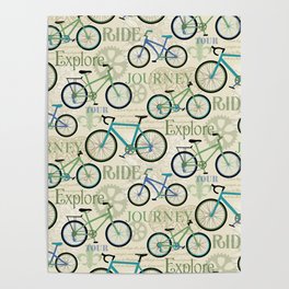Bicycle Journey Blue Poster