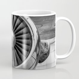 Vintage Airplane Turbine Engine Black and White Photography / black and white photographs Mug