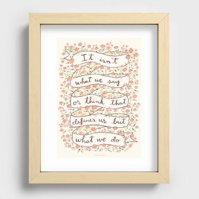Sense and Sensibility quote Recessed Framed Print