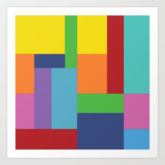 Multicolor square Art Print