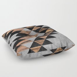 Urban Tribal Pattern No.10 - Aztec - Concrete and Wood Floor Pillow