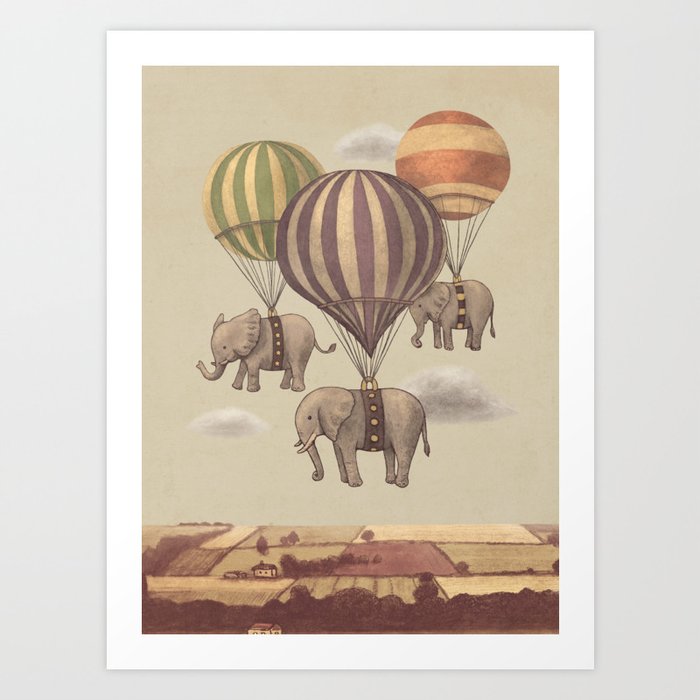 Flight of The Elephants Art Print