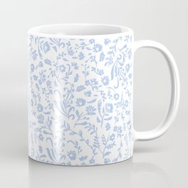 Ditsy Toile Floral Blue and White Mug