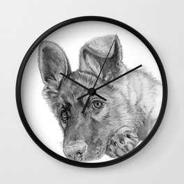 Patience :: A German Shepherd Puppy Wall Clock