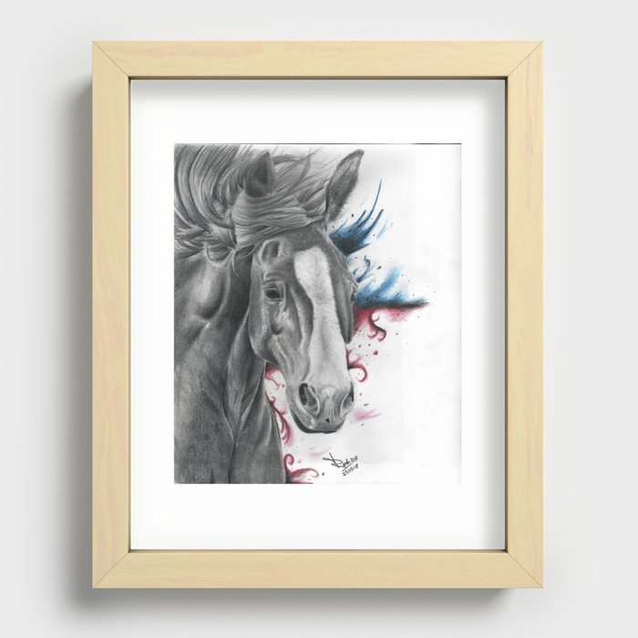 Horse running Recessed Framed Print