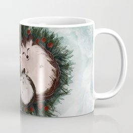 Cozy Holiday Hedgehogs Coffee Mug | Christmaseve, Christmas, Winter, Hollyberries, Animal, Snow, Woodland, Hedgehogs, Holly, Woodlandanimals 