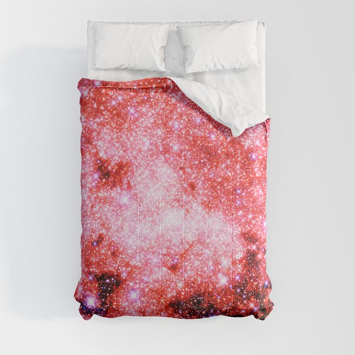 GALaXY Sparkle Stars Pink Coral Lavender Comforter