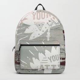 Your Vibe Attracts Your Tribe - Pacific Ocean Backpack | Sunset, Quotes, Illustration, Graphicdesign, Ocean, Waves, Inspirational, Beach, Motivational, Digital 