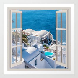 Santorini Greece | OPEN WINDOW ART Art Print