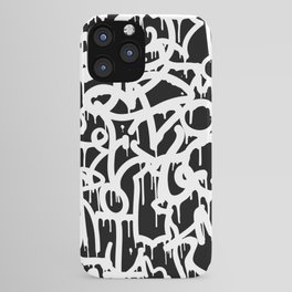 Black and White Graffiti Pattern iPhone Case