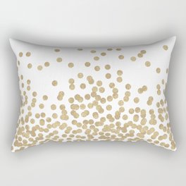 Gold Glitter Dots in scattered pattern Rectangular Pillow