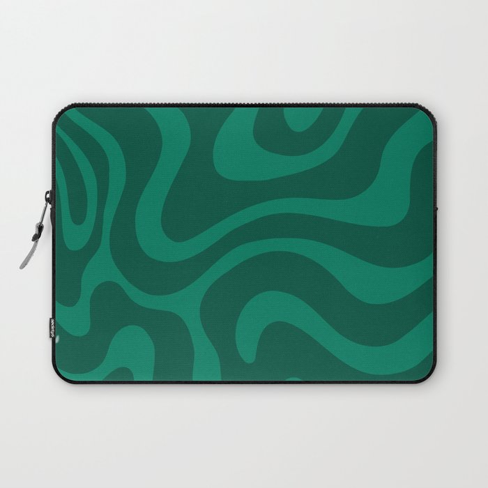 Warped Swirl Marble Pattern (emerald green) Laptop Sleeve