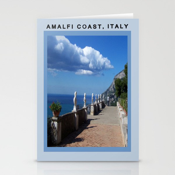 Blue Amalfi Coast Italy,Villa Cimbrone,Sorrento,Ravello,mediterranean, Stationery Cards