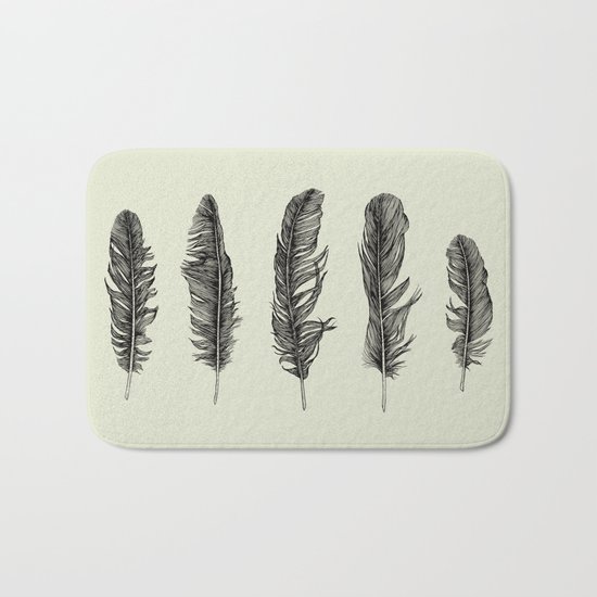 Lucky Five Feathers Bath Mat