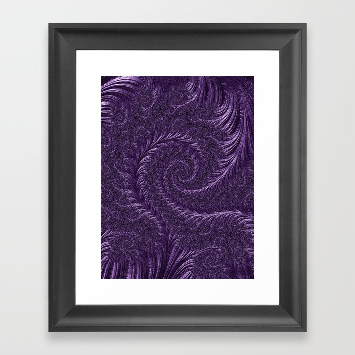 Deep Purple Framed Art Print | Graphic-design, Digital, Fractal-art, Purple, Abstract, Interior-design, Spiral