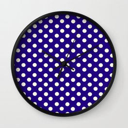 Polka Dot Madness, Navy Wall Clock