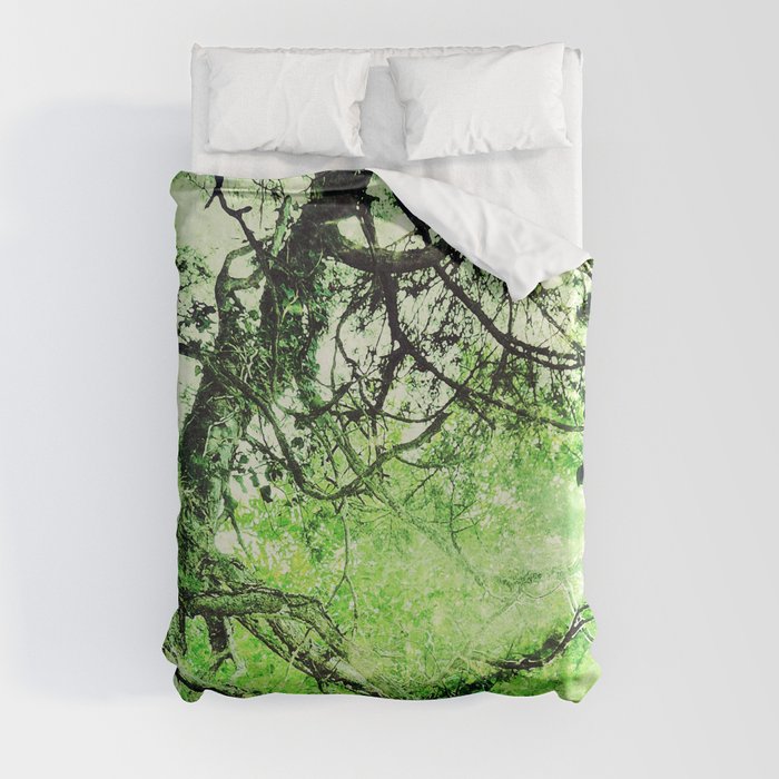 A Wave of Green Duvet Cover