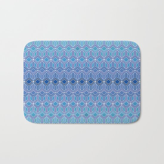 Blue Intersections Bath Mat