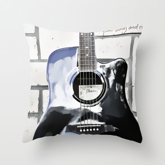 Be Your Song and Rock On in White II Throw Pillow