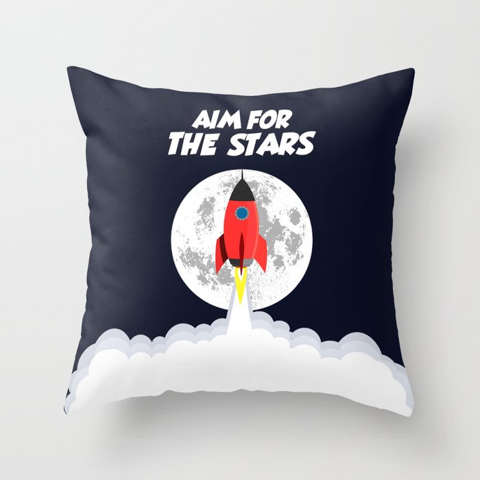 Aim for the stars Throw Pillow