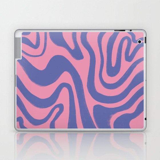 Retro Pastel Liquid Swirl in Very Peri over Pink Laptop & iPad Skin