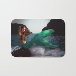 The Mermaid Bath Mat | Girl, Photo, Sea, Anderson, Night, Rocks, Digital, Digital Manipulation, Water, Woman 