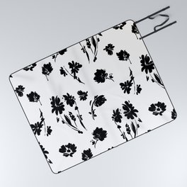 Brushstrokes meadow flowers BN Picnic Blanket