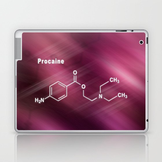 Procaine, anesthetic drug, Structural chemical formula Laptop & iPad Skin