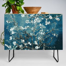Van Gogh Almond Blossoms : Dark Teal Credenza