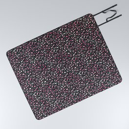 Pink Grey Leopard Pattern Picnic Blanket