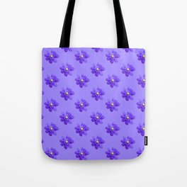 Common Hepatica pattern on blue background | Minimalistic | Floral | Plant | Botanical Tote Bag
