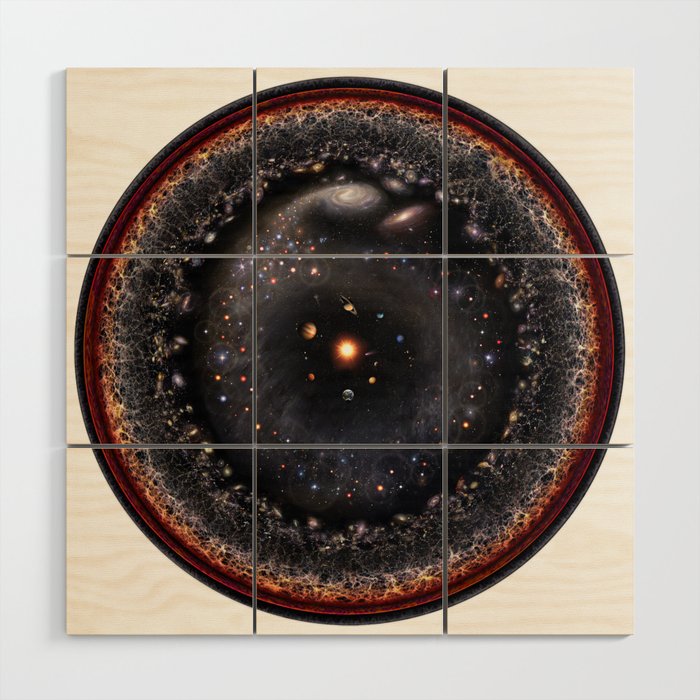 Observable universe logarithmic illustration Wood Wall Art