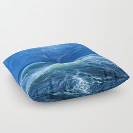 oil painting showing waves in ocean or sea on canvas Floor Pillow