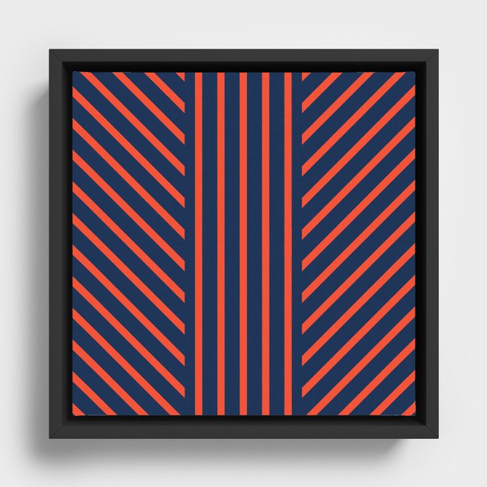 Lined Red + Navy Framed Canvas
