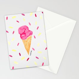 Ice Cream Cone and Sprinkles  Stationery Card
