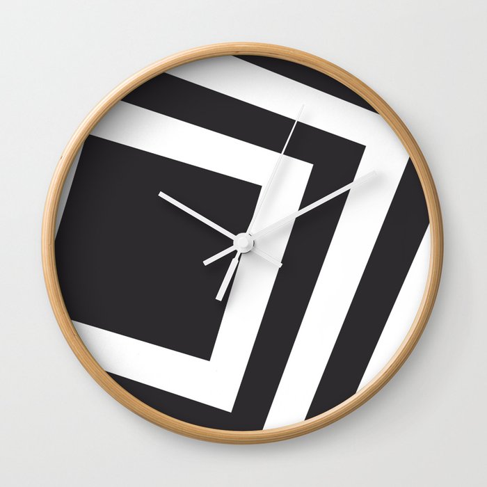 Black and white squares background Wall Clock
