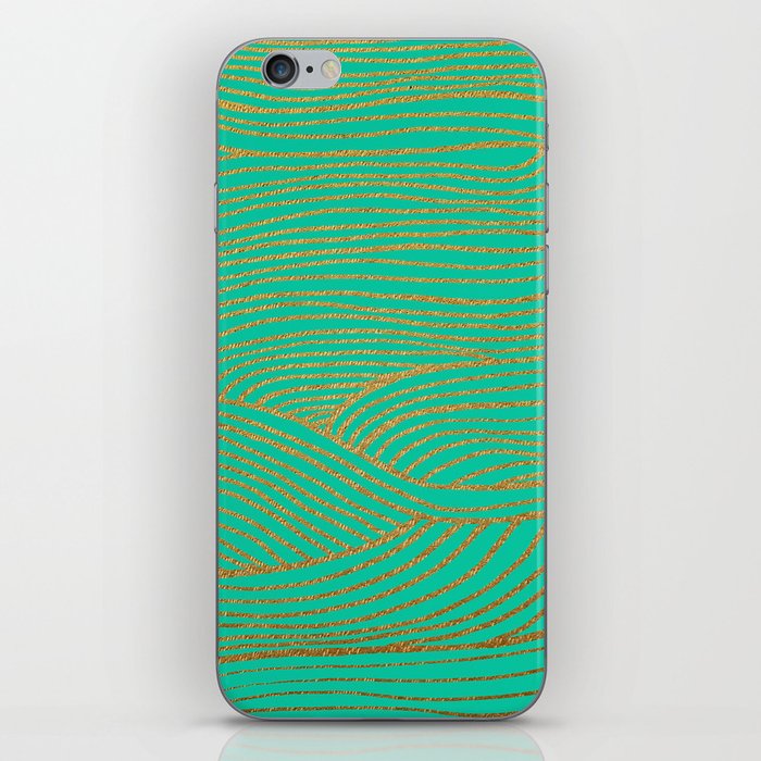 Wind Gold Turquoise iPhone Skin