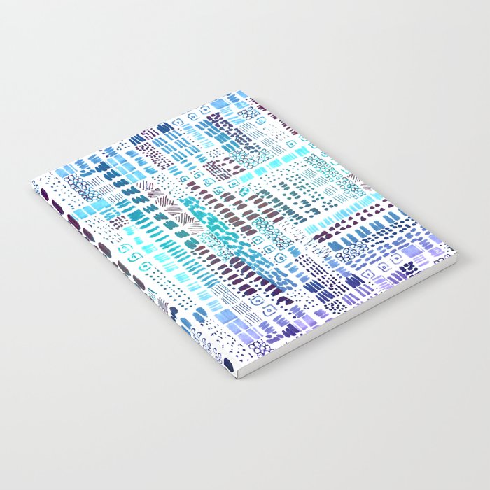 vibrant blue purple ink marks hand-drawn collection Notebook