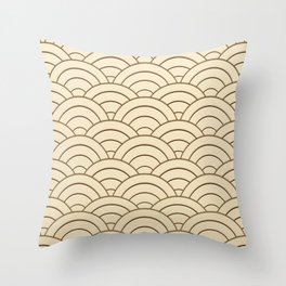 Golden Art Deco Geometry Throw Pillow
