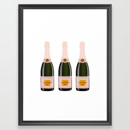 Three Champagne Rose Bottles Framed Art Print