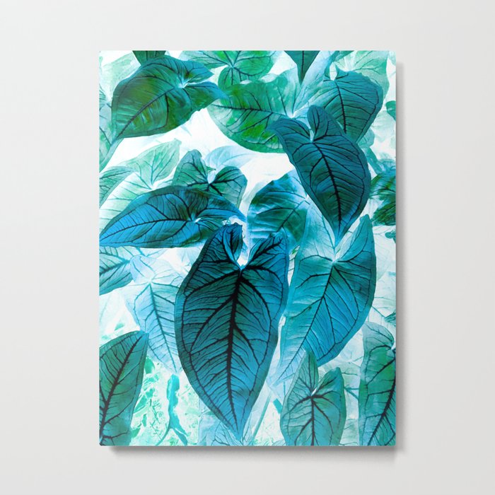 Jungle leaf - invert Metal Print