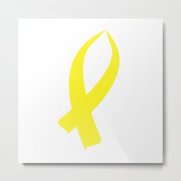 Awareness Ribbon (Yellow) Metal Print