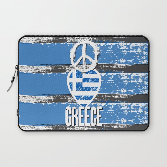 Peace, Love, Greece Laptop Sleeve