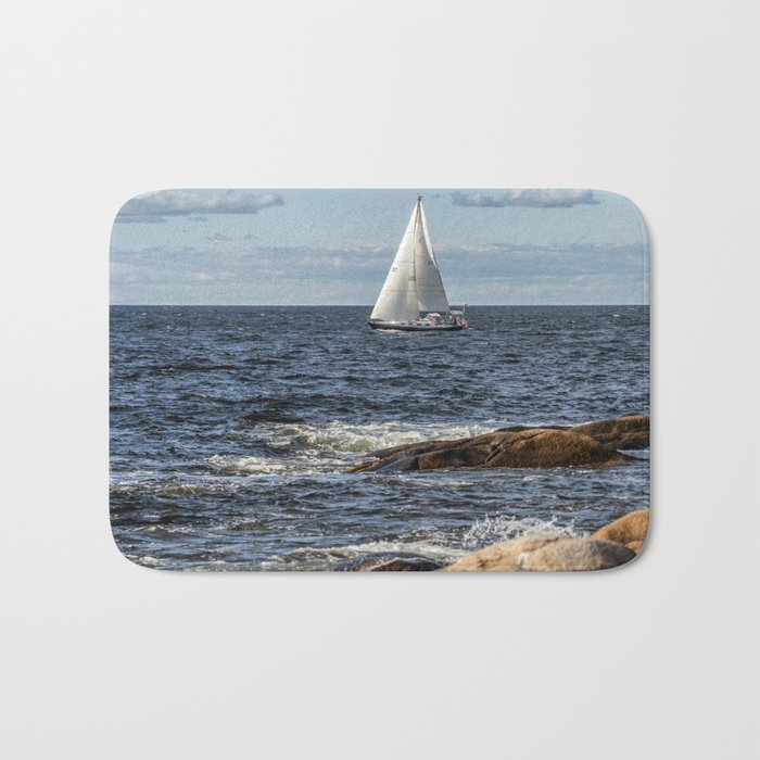 Sailboat at flatrocks Bath Mat