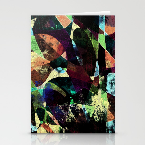 October Weekend Dark Grungy Abstract Digital Art Stationery Cards