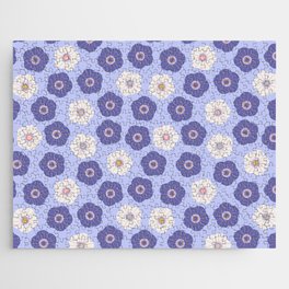 SPRING DAISIES FLORAL PATTERN with VERY PERI PURPLE Jigsaw Puzzle
