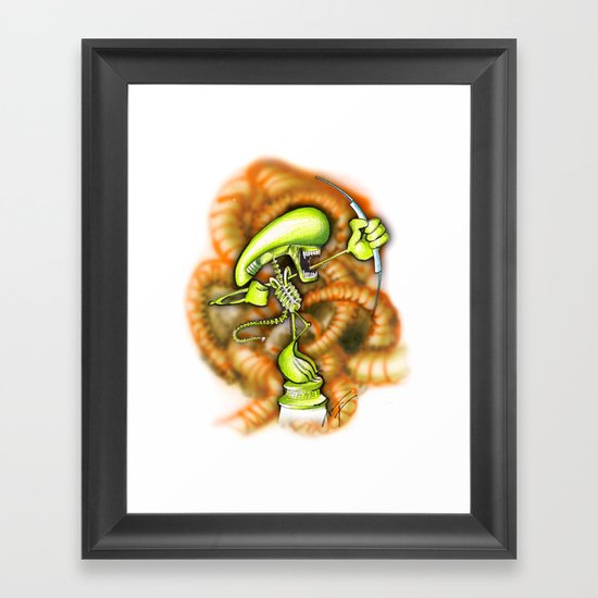 ALIEN HUNTER (sketch) Framed Art Print