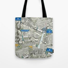 Illustrated map of Berlin-Mitte. Green Tote Bag